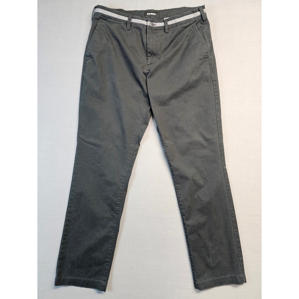 Express Mens Slim Fit Chinos Pants Black Stretch Comfort Size 34x32